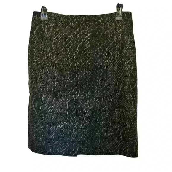 Tahari Women's Skirt A-Line Animal Print Lined Back Zipper Black Size 8 - Picture 1 of 6